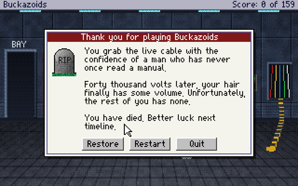 A death screen
